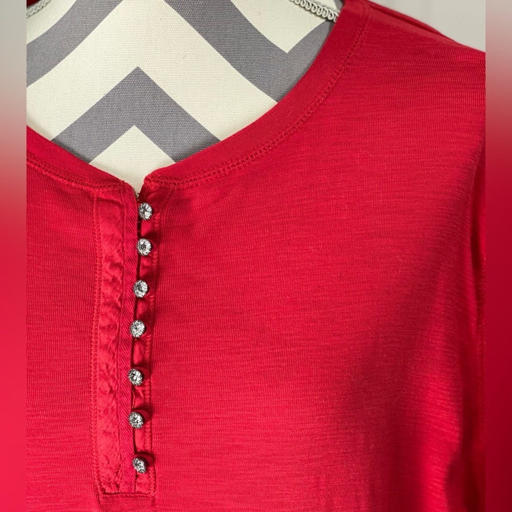 Chaps ✨ Red Long Sleeve ✨ Silver Rhinestone Buttons ✨ 3X